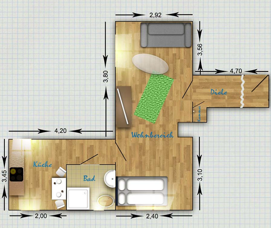 Grundriss der Ferienwohnung